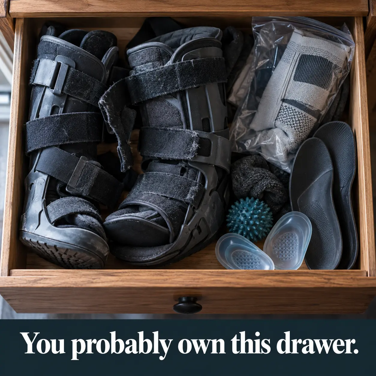 You probably own this drawer — a drawer full of failed night splints and remedies
